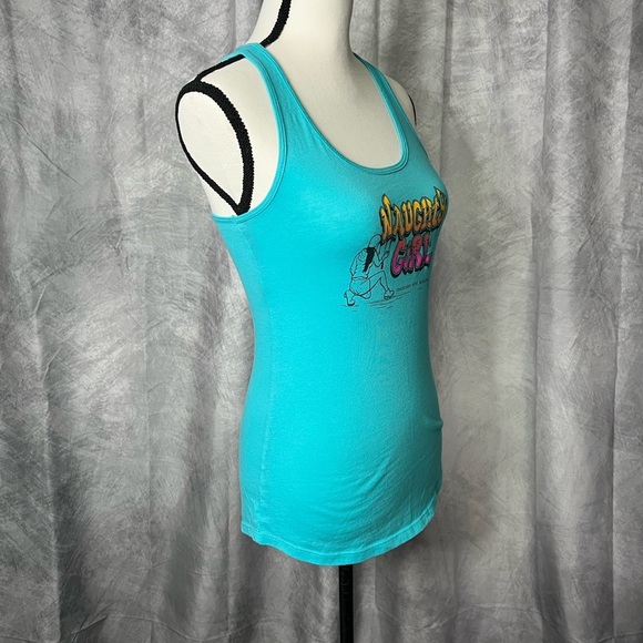 Right Brain Brewery Naughty Girl Turquoise Racerback Tank Top - Small - Picture 4 of 10